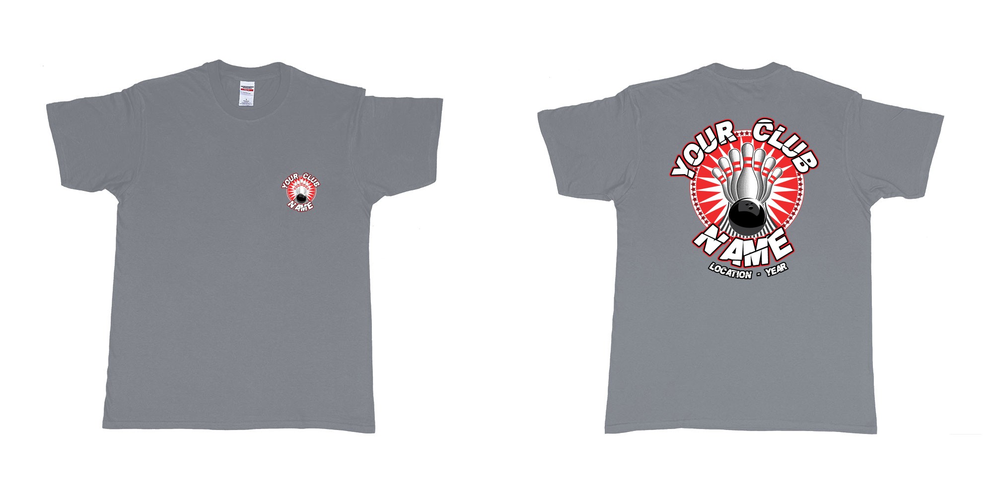 Custom tshirt design  in fabric color misty choice your own text made in Bali by The Pirate Way