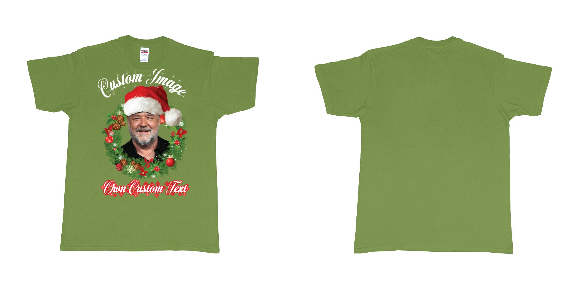 Custom tshirt design  in fabric color military-green choice your own text made in Bali by The Pirate Way