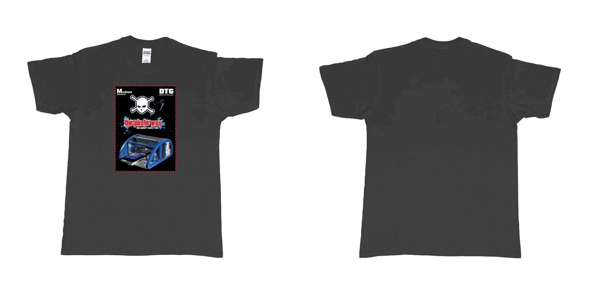 Custom tshirt design  in fabric color black choice your own text made in Bali by The Pirate Way