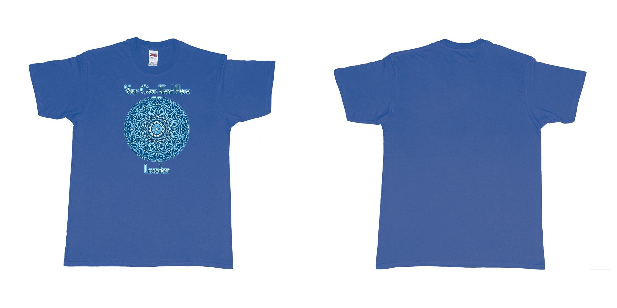 Custom tshirt design  in fabric color royal-blue choice your own text made in Bali by The Pirate Way