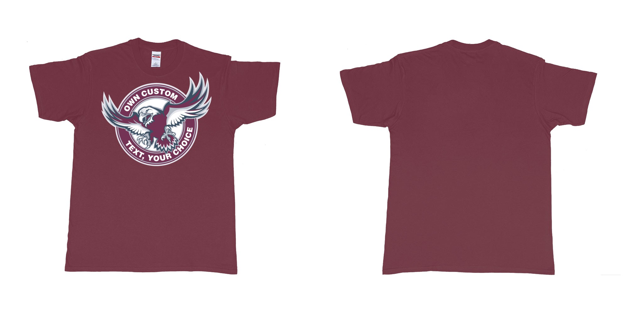 Custom tshirt design  in fabric color marron choice your own text made in Bali by The Pirate Way