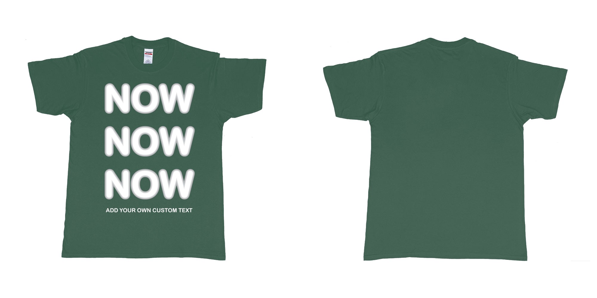 Custom tshirt design  in fabric color forest-green choice your own text made in Bali by The Pirate Way