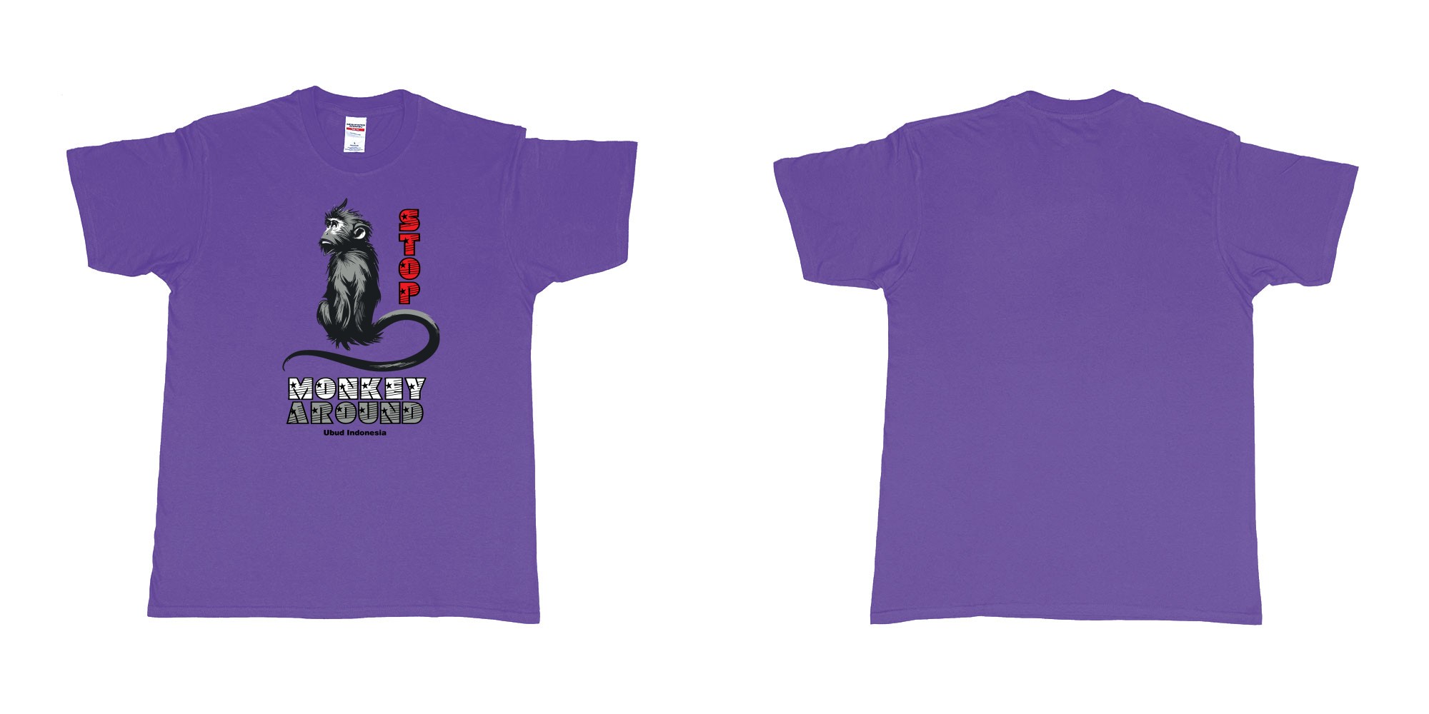 Custom tshirt design  in fabric color purple choice your own text made in Bali by The Pirate Way