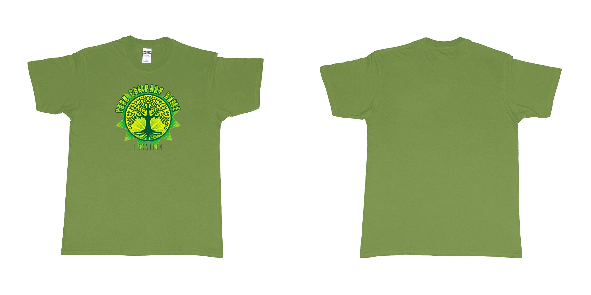 Custom tshirt design  in fabric color military-green choice your own text made in Bali by The Pirate Way