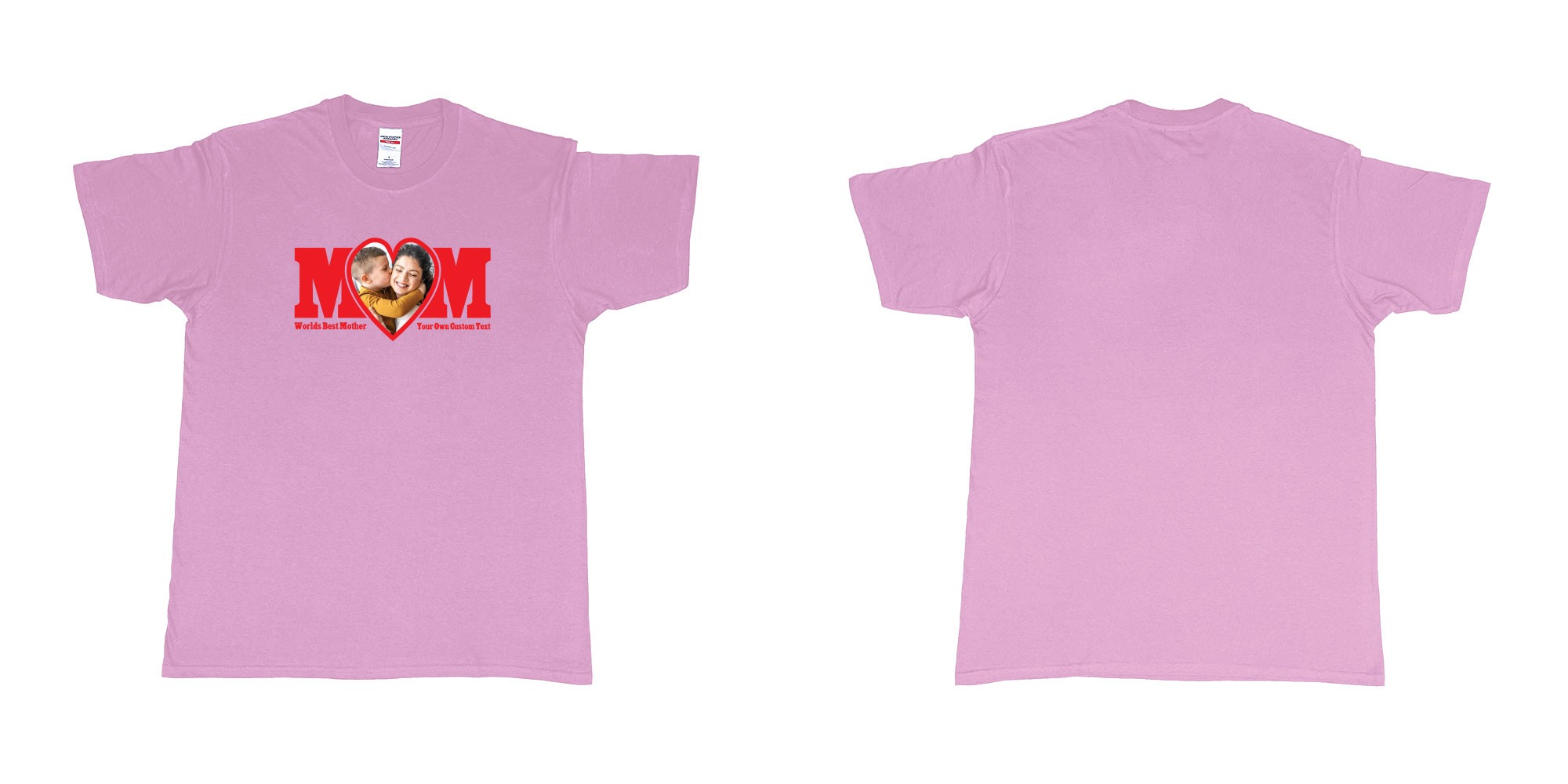 Custom tshirt design  in fabric color light-pink choice your own text made in Bali by The Pirate Way