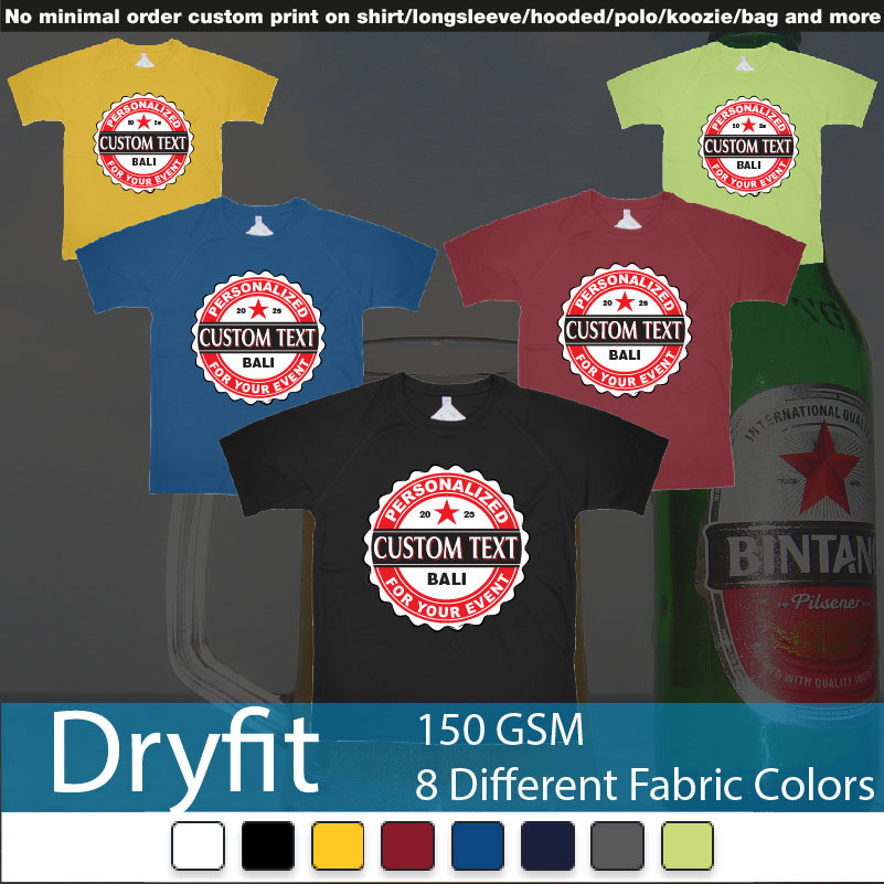 Bintang Beer Better Cap Personalized Own Text Design Dryfit Tshirts Samples On Demand Printing Bali